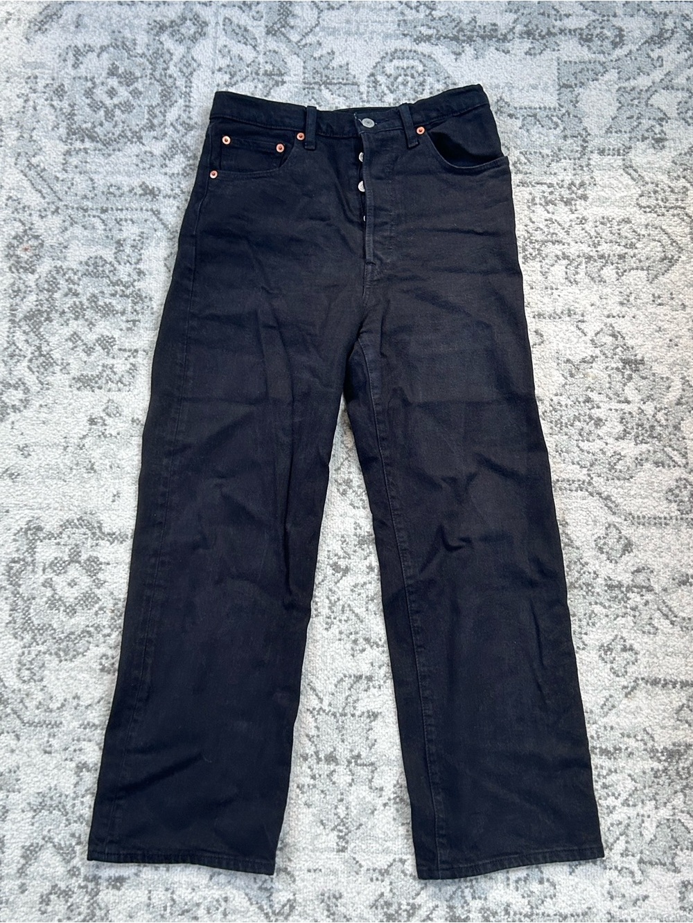 Levi's Women's Black Ribcage Straight Jeans